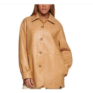 Levi’s Women's Leather Relaxed Vintage Look BlazerTan Large